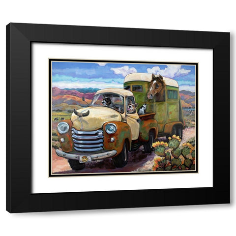 Git Along Lil Dogies Black Modern Wood Framed Art Print with Double Matting by Townsend, CR
