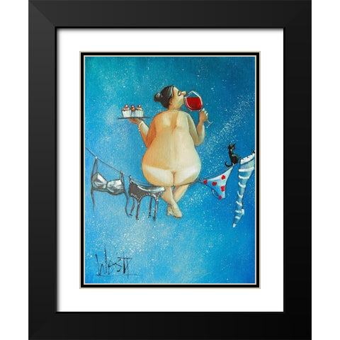 Out of this World Black Modern Wood Framed Art Print with Double Matting by West, Ronald