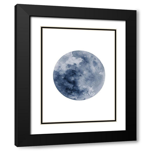 Blue Moon Black Modern Wood Framed Art Print with Double Matting by Wong, Brandon
