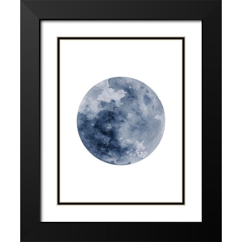 Blue Moon Black Modern Wood Framed Art Print with Double Matting by Wong, Brandon