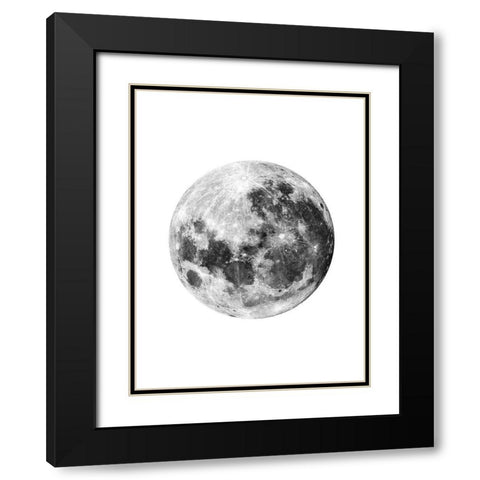 Full Moon Black Modern Wood Framed Art Print with Double Matting by Wong, Brandon