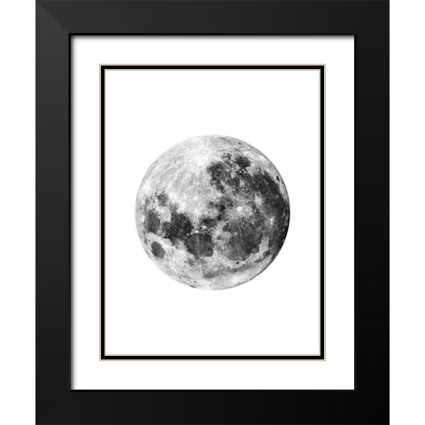 Full Moon Black Modern Wood Framed Art Print with Double Matting by Wong, Brandon