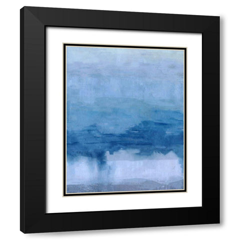 Cerulean Abstract Black Modern Wood Framed Art Print with Double Matting by Wiley, Marta