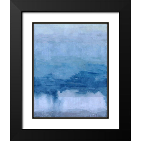 Cerulean Abstract Black Modern Wood Framed Art Print with Double Matting by Wiley, Marta