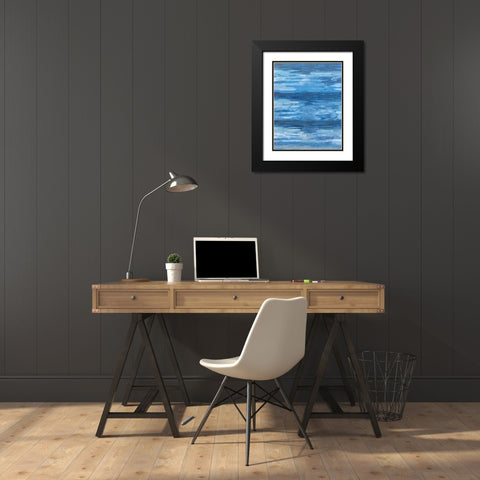 Sapphire Abstract Black Modern Wood Framed Art Print with Double Matting by Wiley, Marta