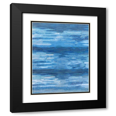 Sapphire Abstract Black Modern Wood Framed Art Print with Double Matting by Wiley, Marta