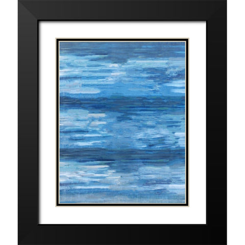 Sapphire Abstract Black Modern Wood Framed Art Print with Double Matting by Wiley, Marta