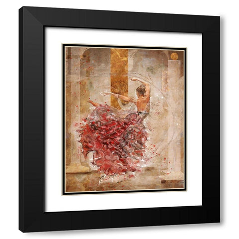 Temple Dancer No. 1 Black Modern Wood Framed Art Print with Double Matting by Wiley, Marta