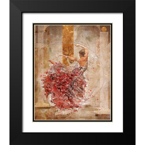 Temple Dancer No. 1 Black Modern Wood Framed Art Print with Double Matting by Wiley, Marta