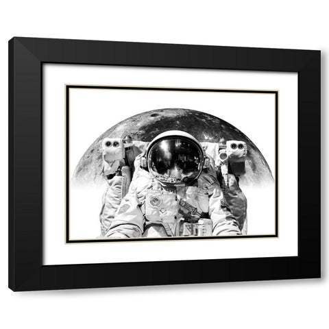 Modern Astronaut No. 2 Black Modern Wood Framed Art Print with Double Matting by Wong, Brandon