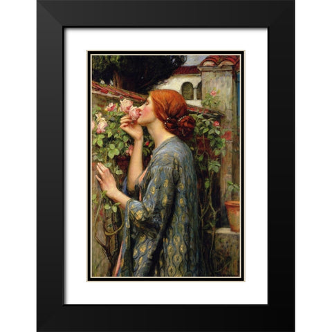 The Soul of the Rose Black Modern Wood Framed Art Print with Double Matting by Waterhouse, John William