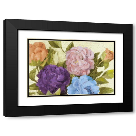 Newly Blossomed Peonies Black Modern Wood Framed Art Print with Double Matting by Loreth, Lanie