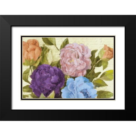 Newly Blossomed Peonies Black Modern Wood Framed Art Print with Double Matting by Loreth, Lanie