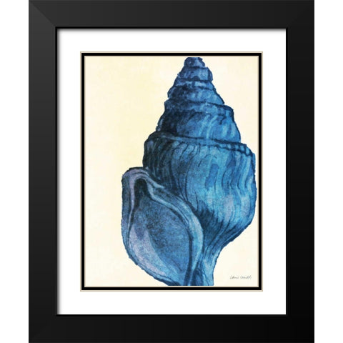 Blue Shell IV Black Modern Wood Framed Art Print with Double Matting by Loreth, Lanie