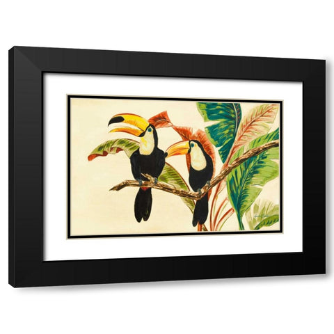 Tropical Toucans I Black Modern Wood Framed Art Print with Double Matting by Baliko, Linda