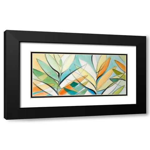 Palm Abstract Panel Black Modern Wood Framed Art Print with Double Matting by Loreth, Lanie