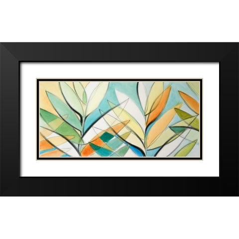 Palm Abstract Panel Black Modern Wood Framed Art Print with Double Matting by Loreth, Lanie