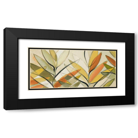 Autumn Palm Abstract Panel Black Modern Wood Framed Art Print with Double Matting by Loreth, Lanie