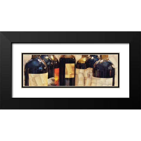 Wine Label Panel II Black Modern Wood Framed Art Print with Double Matting by Peck, Gail