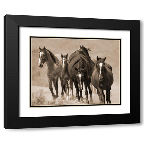 Waterhole March Black Modern Wood Framed Art Print with Double Matting by Walker, Carol