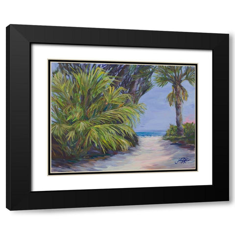 Beach Pathway Black Modern Wood Framed Art Print with Double Matting by DeRice, Julie