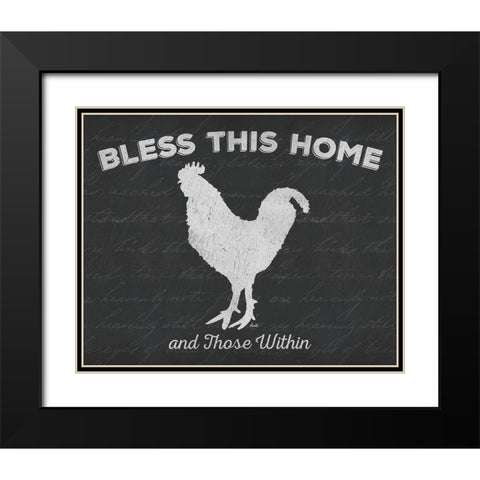 Bless This Home And Those Within Black Modern Wood Framed Art Print with Double Matting by Metz, Andi