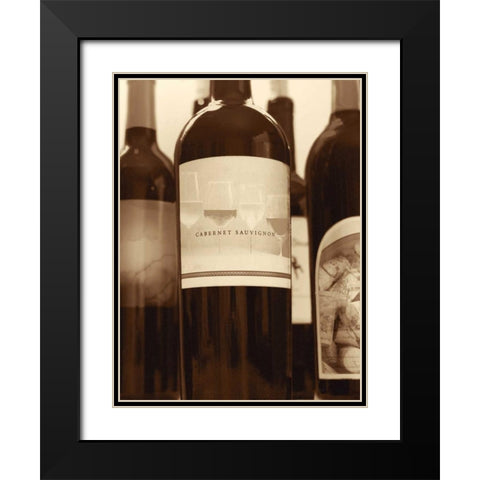 Wine Bottles II Black Modern Wood Framed Art Print with Double Matting by Peck, Gail
