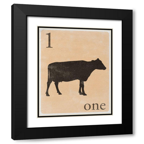 Count by Farm Animals I Black Modern Wood Framed Art Print with Double Matting by SD Graphics Studio