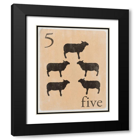 Count by Farm Animals V Black Modern Wood Framed Art Print with Double Matting by SD Graphics Studio