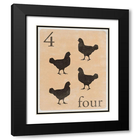 Count by Farm Animals IV Black Modern Wood Framed Art Print with Double Matting by SD Graphics Studio