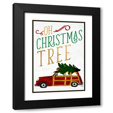 Oh Christmas Tree Black Modern Wood Framed Art Print with Double Matting by DeRice, Julie