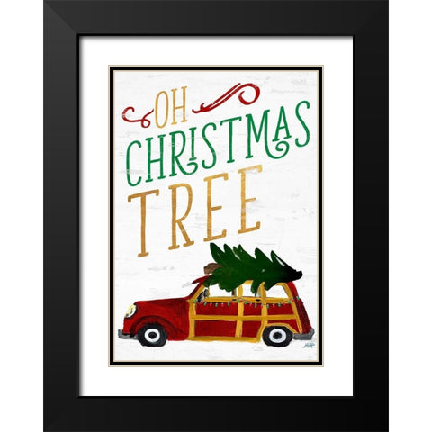 Oh Christmas Tree Black Modern Wood Framed Art Print with Double Matting by DeRice, Julie
