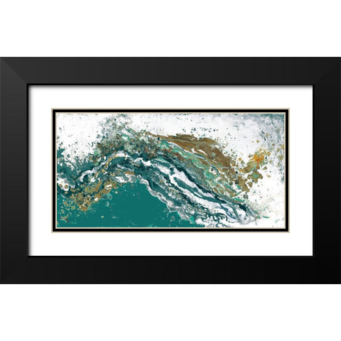Turquoise Turbulence Black Modern Wood Framed Art Print with Double Matting by Pinto, Patricia