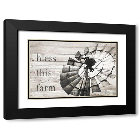 Bless This Farm Black Modern Wood Framed Art Print with Double Matting by Meneely, Dan