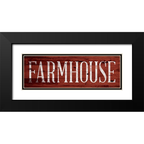 Farmhouse Black Modern Wood Framed Art Print with Double Matting by SD Graphics Studio