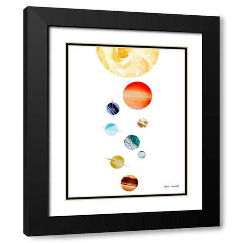 Collection Of Planets Black Modern Wood Framed Art Print with Double Matting by Loreth, Lanie