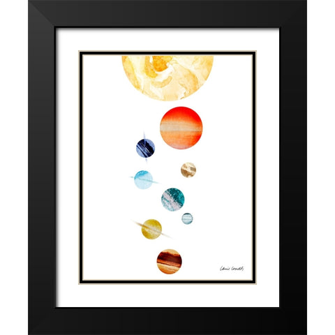 Collection Of Planets Black Modern Wood Framed Art Print with Double Matting by Loreth, Lanie