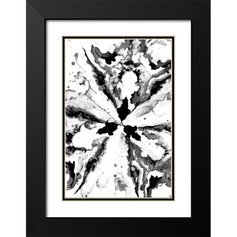 Monochrome Constellation Black Modern Wood Framed Art Print with Double Matting by Pinto, Patricia