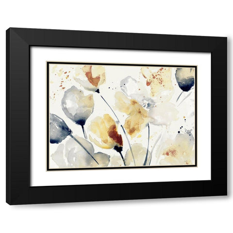 Autumn Abstract Floral Black Modern Wood Framed Art Print with Double Matting by Loreth, Lanie