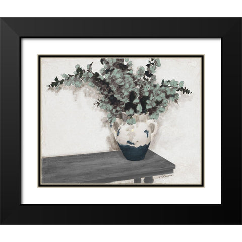 Farmhouse Vase Black Modern Wood Framed Art Print with Double Matting by Hakimipour, Tiffany
