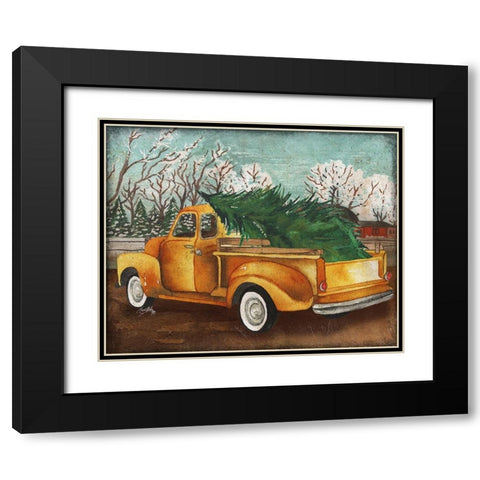 Yellow Truck and Tree III Black Modern Wood Framed Art Print with Double Matting by Medley, Elizabeth