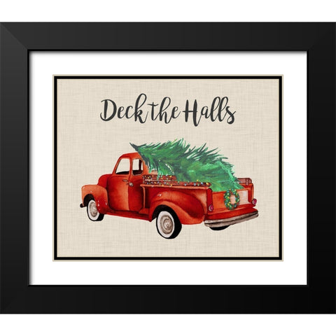 Deck The Halls Black Modern Wood Framed Art Print with Double Matting by Medley, Elizabeth