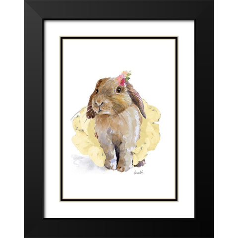 Ballet Bunny II Black Modern Wood Framed Art Print with Double Matting by Loreth, Lanie