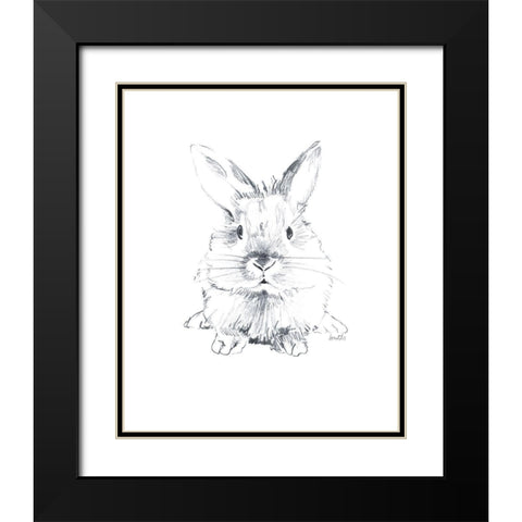 Sketched Rabbit V Black Modern Wood Framed Art Print with Double Matting by Loreth, Lanie