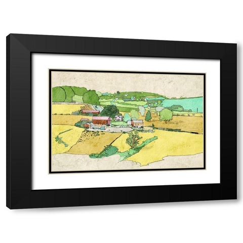 Large Farm Black Modern Wood Framed Art Print with Double Matting by Mabat, Ynon