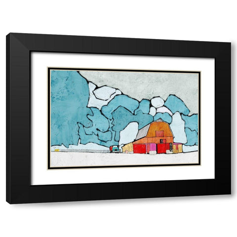 Barn under Blue Skies Black Modern Wood Framed Art Print with Double Matting by Mabat, Ynon