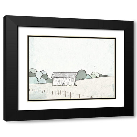 Farmhouse Under White Skies Black Modern Wood Framed Art Print with Double Matting by Mabat, Ynon