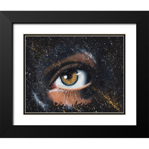 Space Eye Black Modern Wood Framed Art Print with Double Matting by Bucheli, Amaya