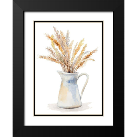 Wheat in Pitcher Black Modern Wood Framed Art Print with Double Matting by Loreth, Lanie