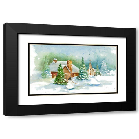 Holiday Town I Black Modern Wood Framed Art Print with Double Matting by Loreth, Lanie